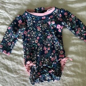 Floral Long Sleeve Baby Swimsuit